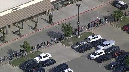 people are evacuated from Allen Premium Outlet