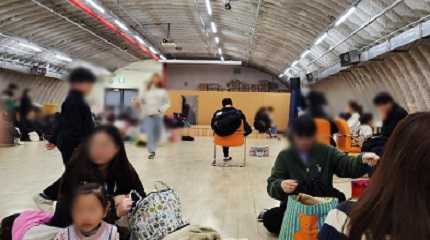 emergency shelter on Yeonpyeong island