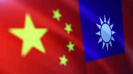 Chinese and Taiwanese flags..